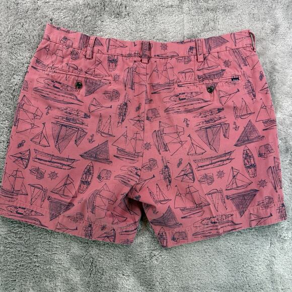 Polo Ralph Lauren Shorts Mens 36 Pink Nautical Sailboat Print Classic Fit 6 Inch - Picture 2 of 7